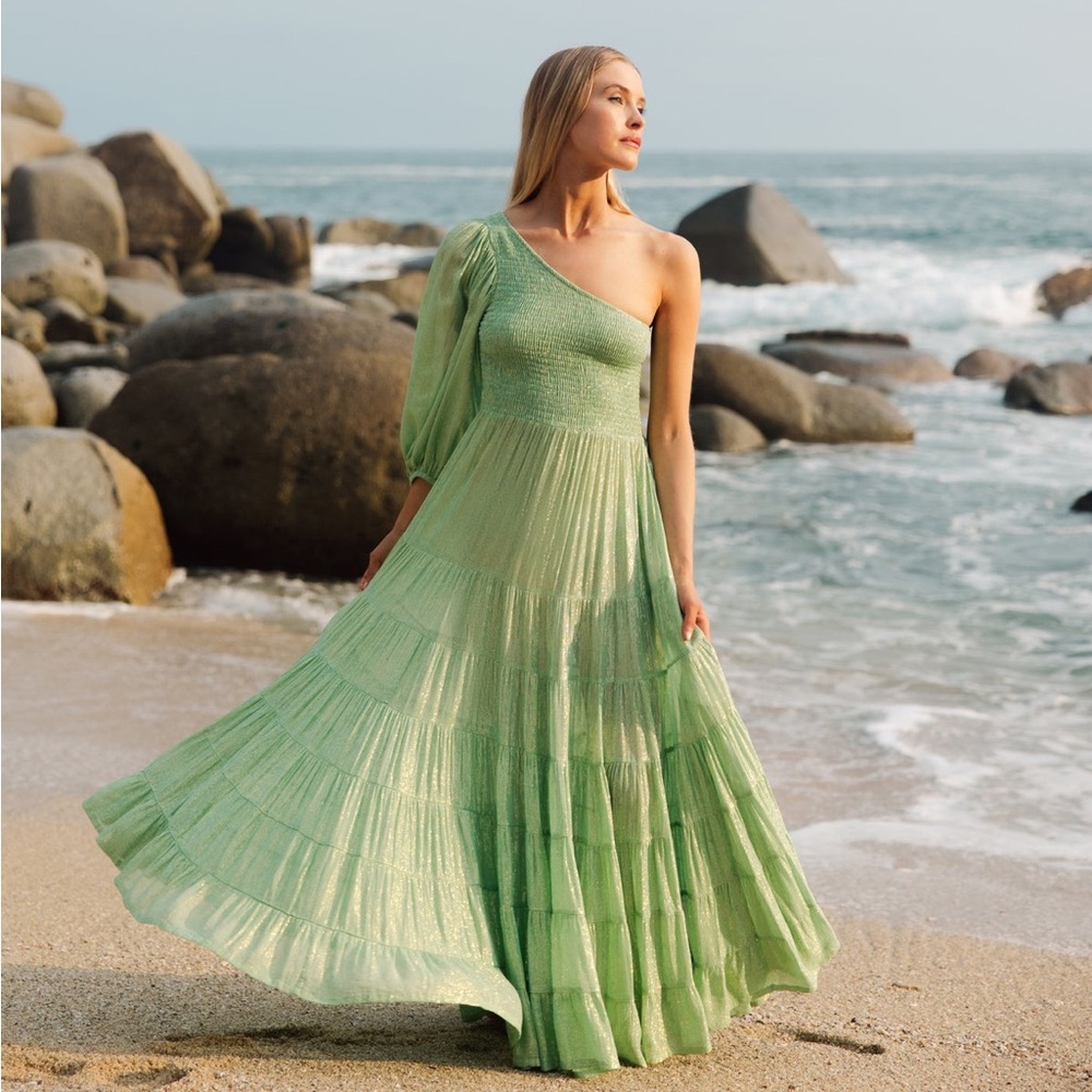 NWT Sundress Joanna Long Maxi Dress in IOS Aquamarine